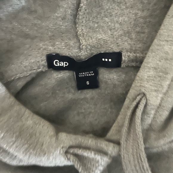 Gray/ White Striped Pullover Hoodie Sweatshirt - Picture 3 of 3